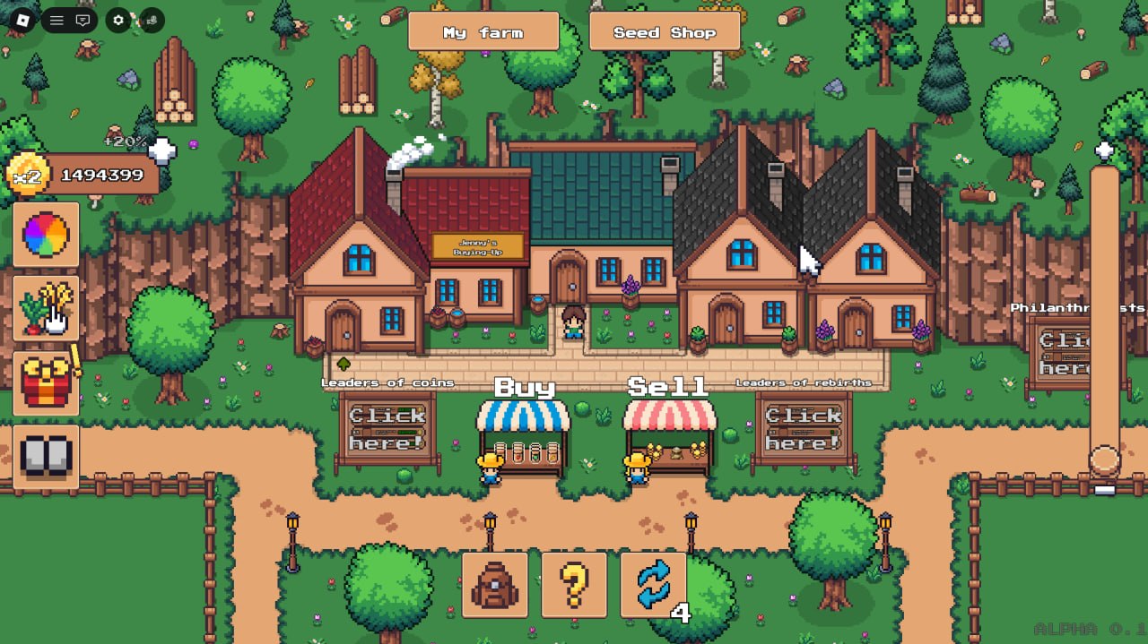 Pixel Farm Tycoon 2D gameplay scene 2